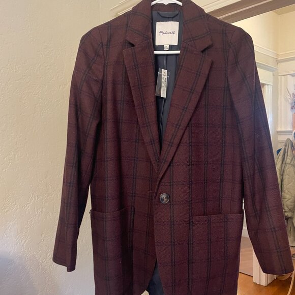 Madewell Larsen Blazer in Windowpane XS NWT - Picture 3 of 4